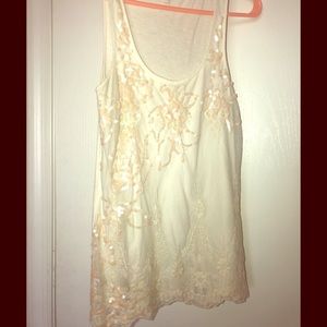Express Lace & Sequin Tank XS